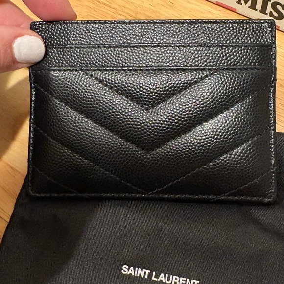 Yves Saint Laurent Black and Gold Card Holder - Picture 4 of 9